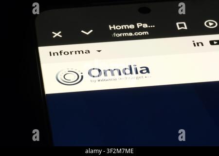 Shanghai, China- July 19th 2026: Omdia brand logo on website Stock Photo