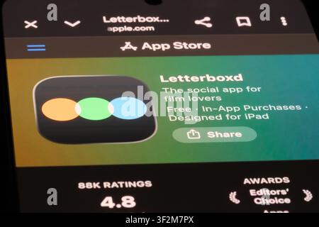 Shanghai, China- July 19th 2026: Letterboxd app icon and brand logo Stock Photo