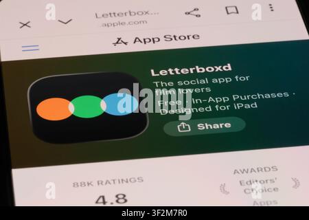 Shanghai, China- July 19th 2026: Letterboxd app icon and brand logo Stock Photo