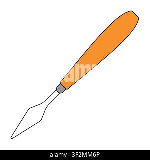 Durable painting palette knife tool with pointed blade for mixing Stock Vector