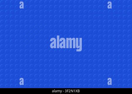 Minimalist blue plastic constructor baseplate top view Stock Vector