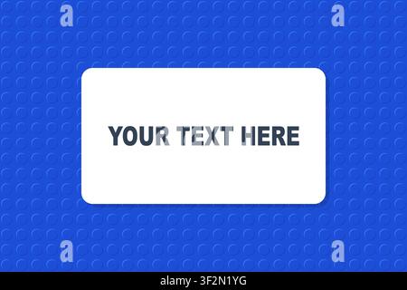 Blue building blocks base plate with white text frame. Vector illustration of construction grid for corporate presentation Stock Vector