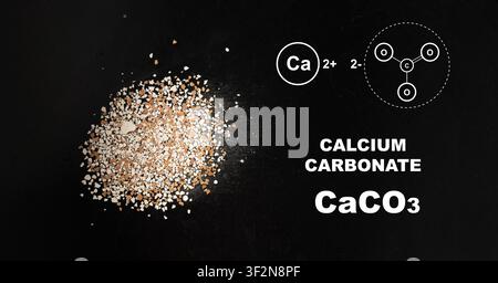 Broken egg shell as calcium carbonate, crushed eggshell, seashells, CaCO3 supplement, cracked eggshells, natural compost ingredient, broken egg shells Stock Photo