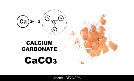 Broken egg shell as calcium carbonate, crushed eggshell, seashells, CaCO3 supplement, cracked eggshells, natural compost ingredient, broken egg shells Stock Photo