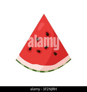 Triangle watermelon slice vector illustration isolated on white background Stock Vector