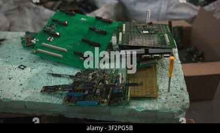 Specialized Jig Designed To Firmly Hold Printed Circuit Boards During Assembly And Testing Procedures . Media Stock Photo