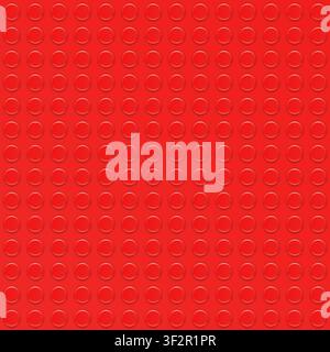Realistic red plastik constructor seamless background. Vector illustration Stock Vector