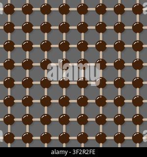 Hand drawn match style zendoodle seamless texture. Chess style realistic background. Wooden weaving fence checkered style. Vector illustration Stock Vector