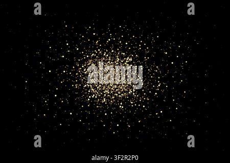 Detailed realistic gold magic dust. Luxury jewelry glitter backdrop. Sci-fi background. Universe concept. Vector illustration Stock Vector