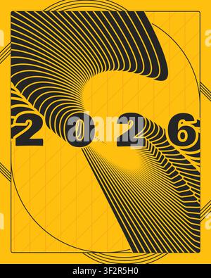 Abstract Yellow Black Typography Poster Dynamic Text Wall Art Design Stock Vector
