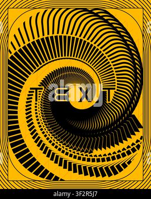 Yellow Black Dynamic Typography Text Poster Modern Wall Art Design Stock Vector