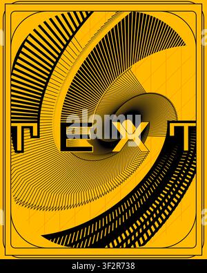 Yellow black abstract art deco poster decorative geometry wall art print contemporary luxury vector illustration graphic design home decor canvas Stock Vector