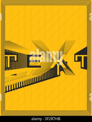 Abstract typography poster symmetrical text style wall art contemporary balanced geometric pattern graphic design vector illustration room canvas Stock Vector