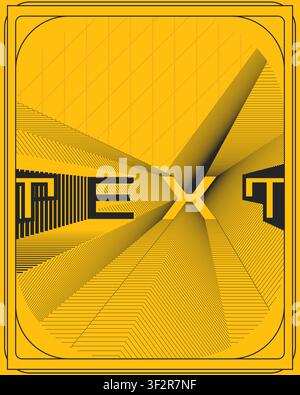 Abstract typography poster symmetrical text style wall art contemporary balanced geometric pattern print unique graphic design home gallery artwork Stock Vector