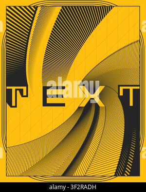 Psychedelic twisted 3d text style typography poster creative wall art print modern abstract dimensional lettering graphic design room canvas artwork Stock Vector