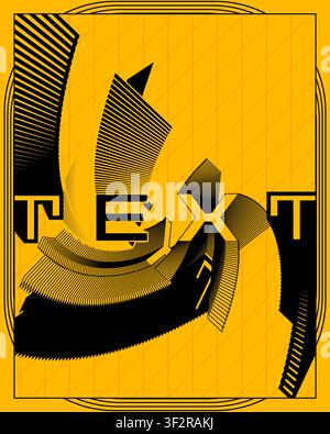 Creative typography poster twisted 3d text style wall art contemporary abstract dimensional lettering print unique graphic design home gallery artwork Stock Vector