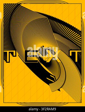 Creative typography poster with twisted 3d text style wall art print abstract dimensional lettering modern graphic design contemporary home room decor Stock Vector