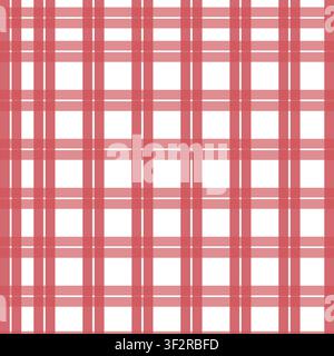 Seamless red gingham pattern. Abstract farm red stripes grid and check pattern. For kitchen textile, clothes, vintage texture. Stock Vector