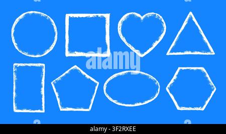 Frozen snow ice frames with frosty texture overlay vector illustration set. Stock Vector