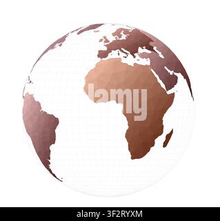Polygonal world map. Orthographic projection. Perfect vector illustration. Stock Vector