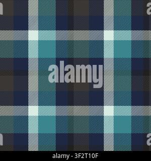 Mens Shirt Plaid Seamless Pattern. Tartan vector checkered pattern texture in blue and brown colors. Scottish fabric design for tablecloth, flannel Stock Vector