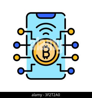 Bitcoin Icon Professional UI Symbol for Cryptocurrency, Digital Currency and Blockchain Finance. It represents crypto payments, decentralized transact Stock Vector