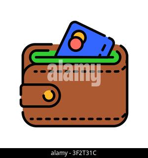 Wallet Icon Professional UI Symbol for Money Storage, Personal Finance and Secure Payments. It represents cash management, banking transactions, payme Stock Vector