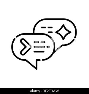 AI Prompt Engineering Icon Professional UI Symbol for Artificial Intelligence Interaction, Machine Learning Command and Digital Creativity. It represe Stock Vector