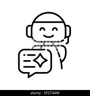 Prompt Design Icon Professional UI Symbol for AI Query Construction, Instruction Engineering and LLM Interaction Optimization. It represents the syste Stock Vector