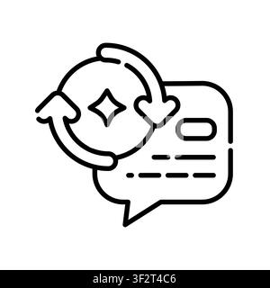 Prompt Reframing Icon Professional UI Symbol for AI Instruction Revision, Machine Learning Query Restructuring and Creative Problem Solving. It repres Stock Vector