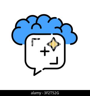 AI Task Framing Icon Professional UI Symbol for Artificial Intelligence Goal Definition, Machine Learning Scope Planning and Problem Structuring. It r Stock Vector