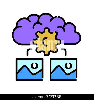 Few shot Learning Icon Professional UI Symbol for AI Pattern Recognition, Machine Learning Multi Example Training and Neural Network Adaptation. It re Stock Vector