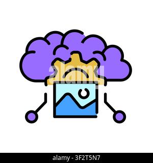 One shot Learning Icon Professional UI Symbol for AI Single Example Recognition, Machine Learning Rapid Adaptation and Neural Network Efficiency. It r Stock Vector