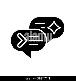 AI Prompt Engineering Icon Professional UI Symbol for Artificial Intelligence Interaction, Machine Learning Command and Digital Creativity. It represe Stock Vector
