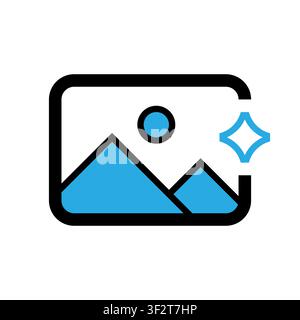 Image generation Filled outline Icon Stock Vector