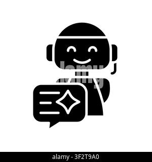 Prompt Design Icon Professional UI Symbol for AI Query Construction, Instruction Engineering and LLM Interaction Optimization. It represents the syste Stock Vector