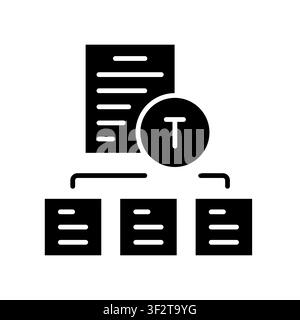 Text Classification Icon Professional UI Symbol for AI Data Sorting, Machine Learning Natural Language Processing and Content Categorization. It repre Stock Vector