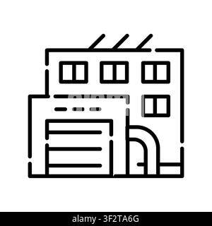 dark store color line icon. Vector isolated element. Editable stroke. Stock Vector
