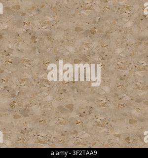 A neutral beige terrazzo-style surface featuring a high density of small broken marble and limestone aggregate. Stock Photo