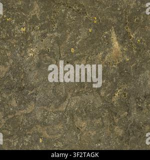 A high-resolution texture of a heavily weathered stone surface showing signs of age and mineral deposits. Stock Photo