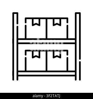 micro fulfillment center color line icon. Vector isolated element. Editable stroke. Stock Vector