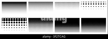 Linear Vertical Halftone Patterns Collection - vector illustration Stock Vector