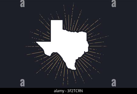 USA, Texas state. Vintage texas map Stock Vector