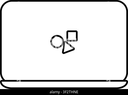 Laptop icon symbolizing portable computing, digital work, business productivity, online communication, and modern technology for office projects Stock Vector