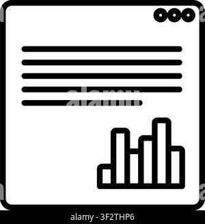 Statistics document icon symbolizing business reporting, financial analysis, performance metrics, data visualization, and analytical documentation Stock Vector