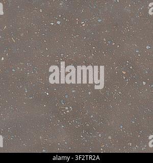 A top-down shot of a reddish-brown dirt path covered in small grey and brown pebbles and fine gravel. Stock Photo