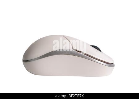Sleek wireless computer mouse side view with modern design for office use Stock Photo