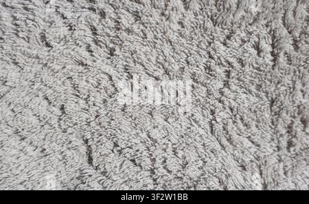 Close-up full frame texture of soft grey towel fabric Stock Photo