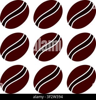 2D vector Dark brown Coffee Beans, simple illustration, A set of different icons, coffee bean icons, EPS format illustration Stock Vector