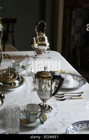1930s dining table setting Stock Photo